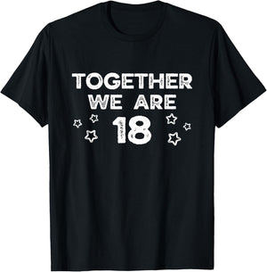 9th Twins Birthday 9 Twin Birthday Together We Are 18 T-Shirt - T-Shirt | Black