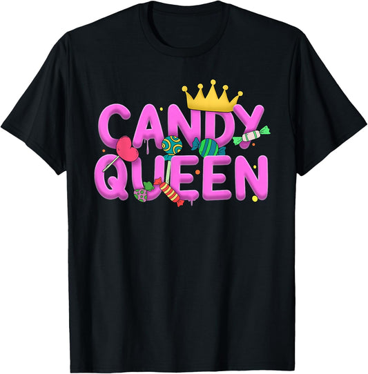 Cool Candy Queen Art Girls Candy Lollipop Lovers T-Shirt - T-Shirt | Black