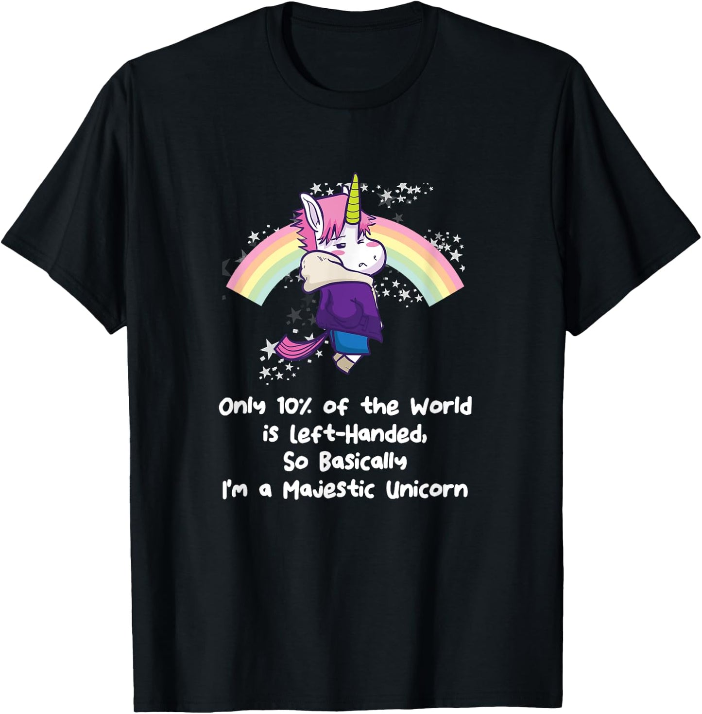 Majestic Left Handed Unicorn Left Dealer Day T-Shirt - T-Shirt | Black