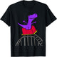SmileteesFunny Funny T-rex Riding Roller Coaster T-Shirt - T-Shirt | Black