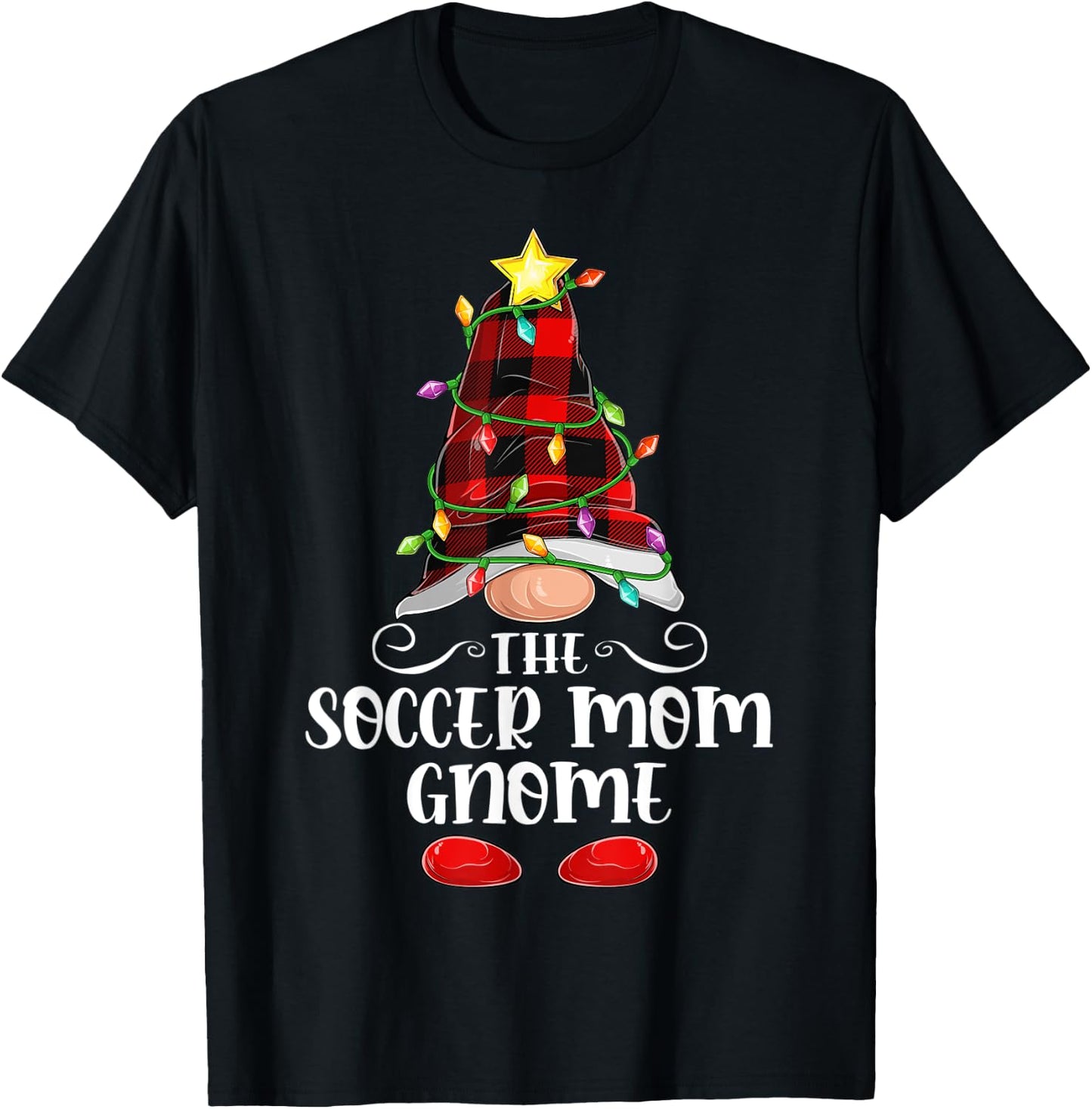 The Soccer Mom Gnome Matching Family Group Christmas Gnome T-Shirt - T-Shirt | Black