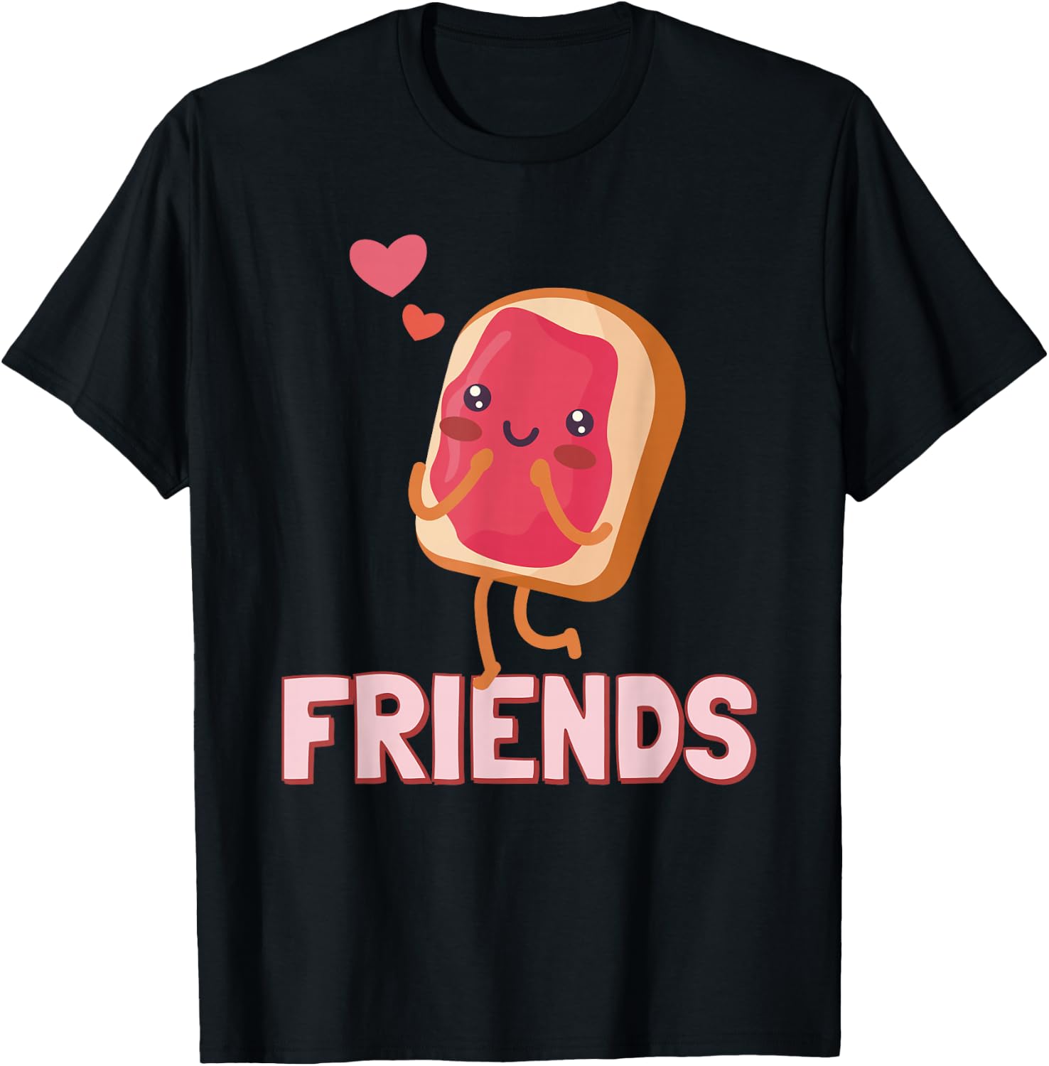 Best Friends PB&J Jelly and Peanut Butter Girl Woman Besties T-Shirt - T-Shirt | Black