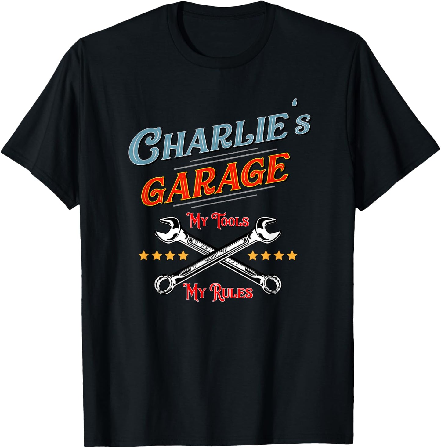 CHARLIE'S GARAGE funny shirt boys teens gift T-Shirt - T-Shirt | Black