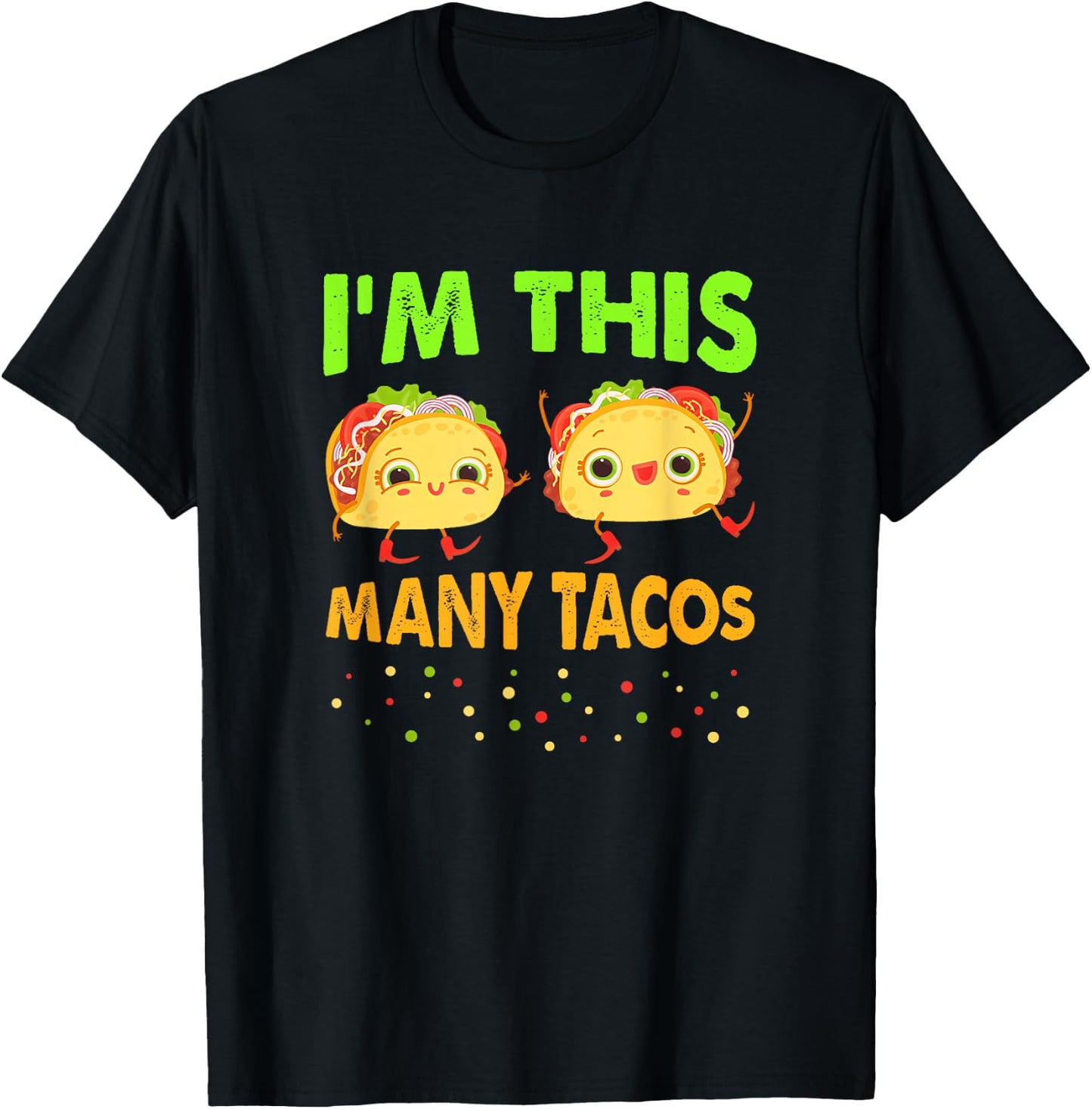 I'm This Many Tacos Second Birthday Twosday Cinco De Mayo T-Shirt - T-Shirt | Black