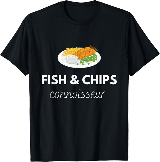 Fish and Chips Connoisseur T-Shirt - T-Shirt | Black