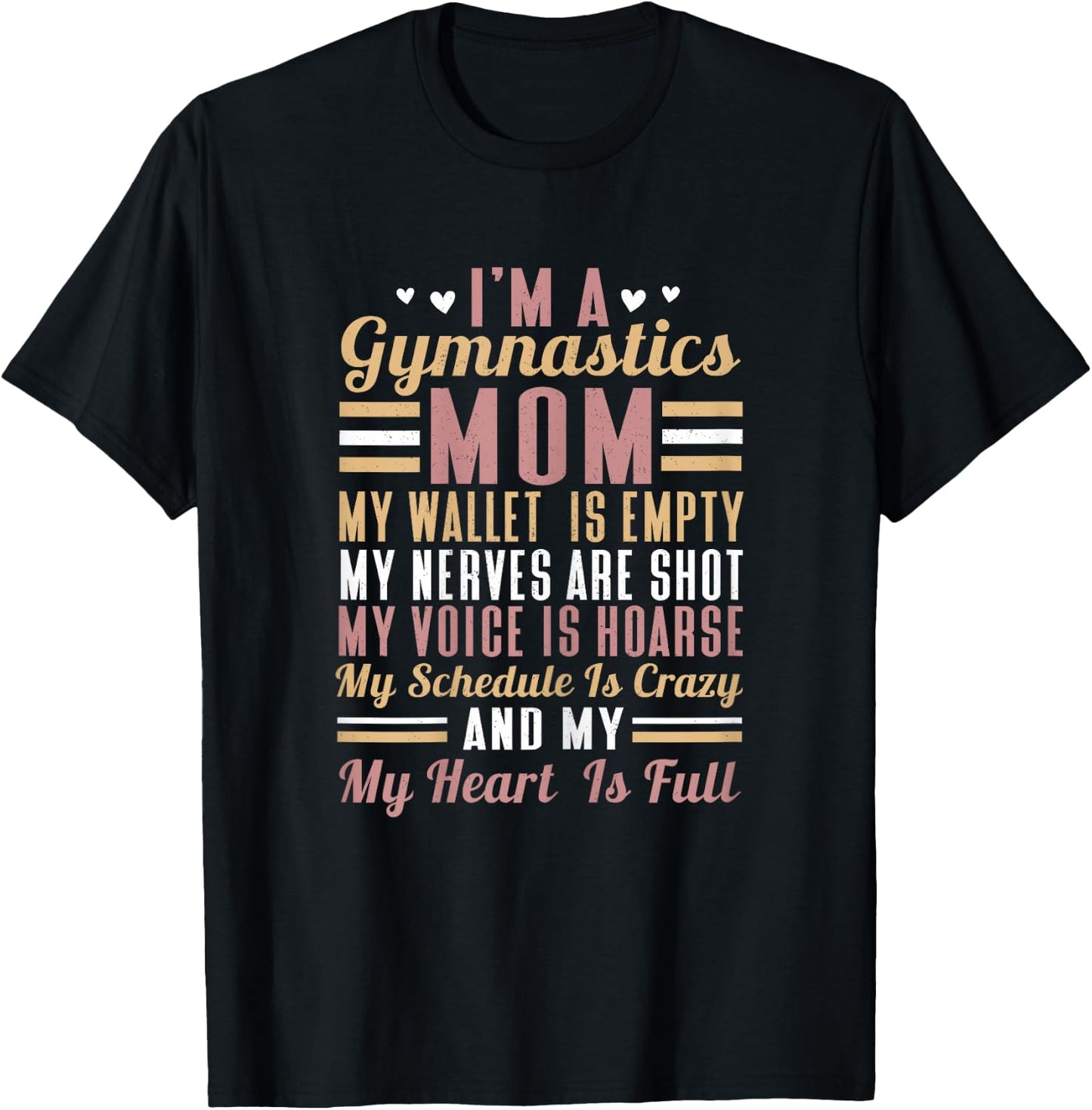 Proud Gymnast Supporter Mom Gymnastics Mom T-Shirt - T-Shirt | Black