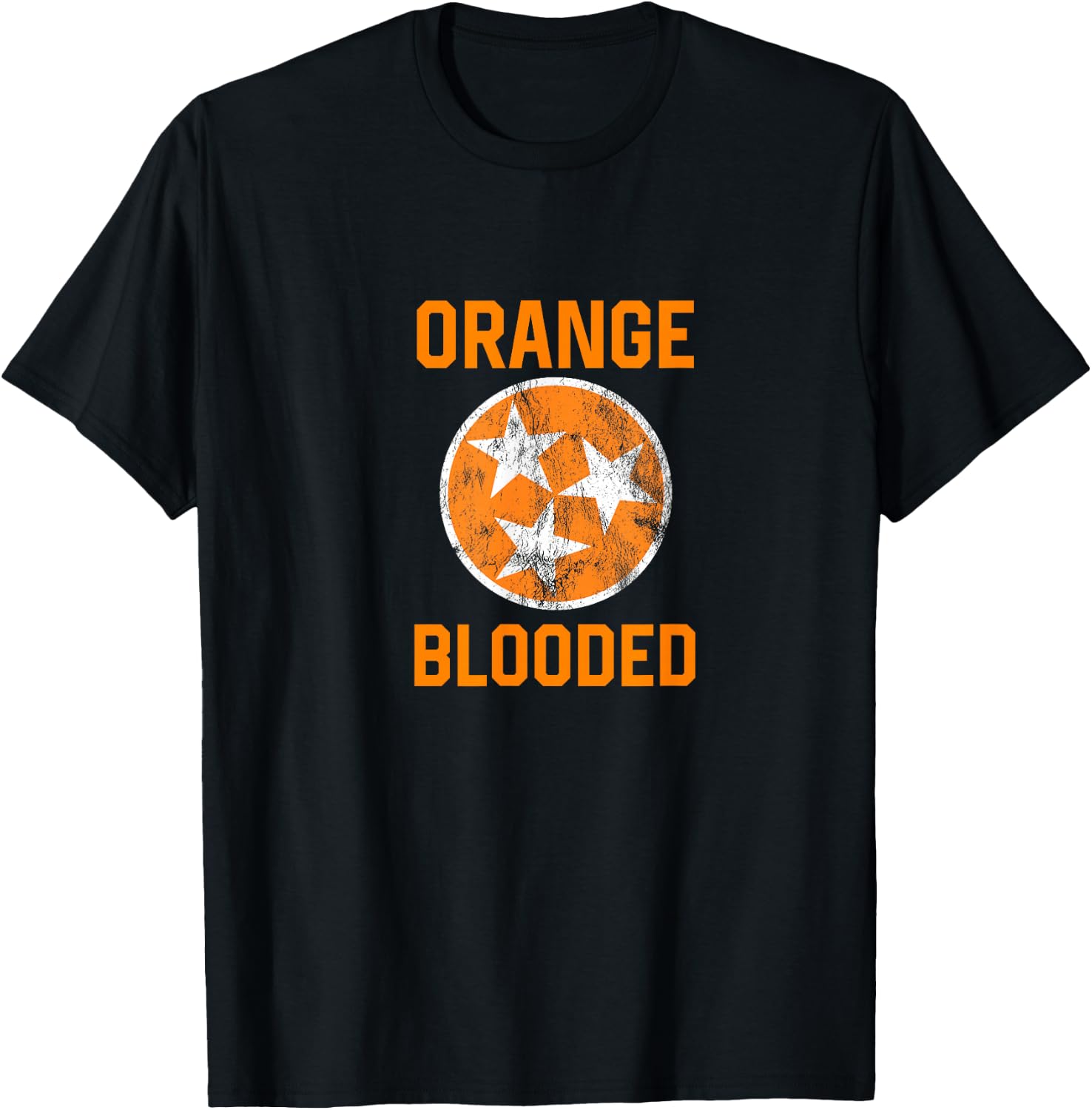 Tennessee Fan Orange Blooded Vol Sports Fan State Flag TN T-Shirt - T-Shirt | Black