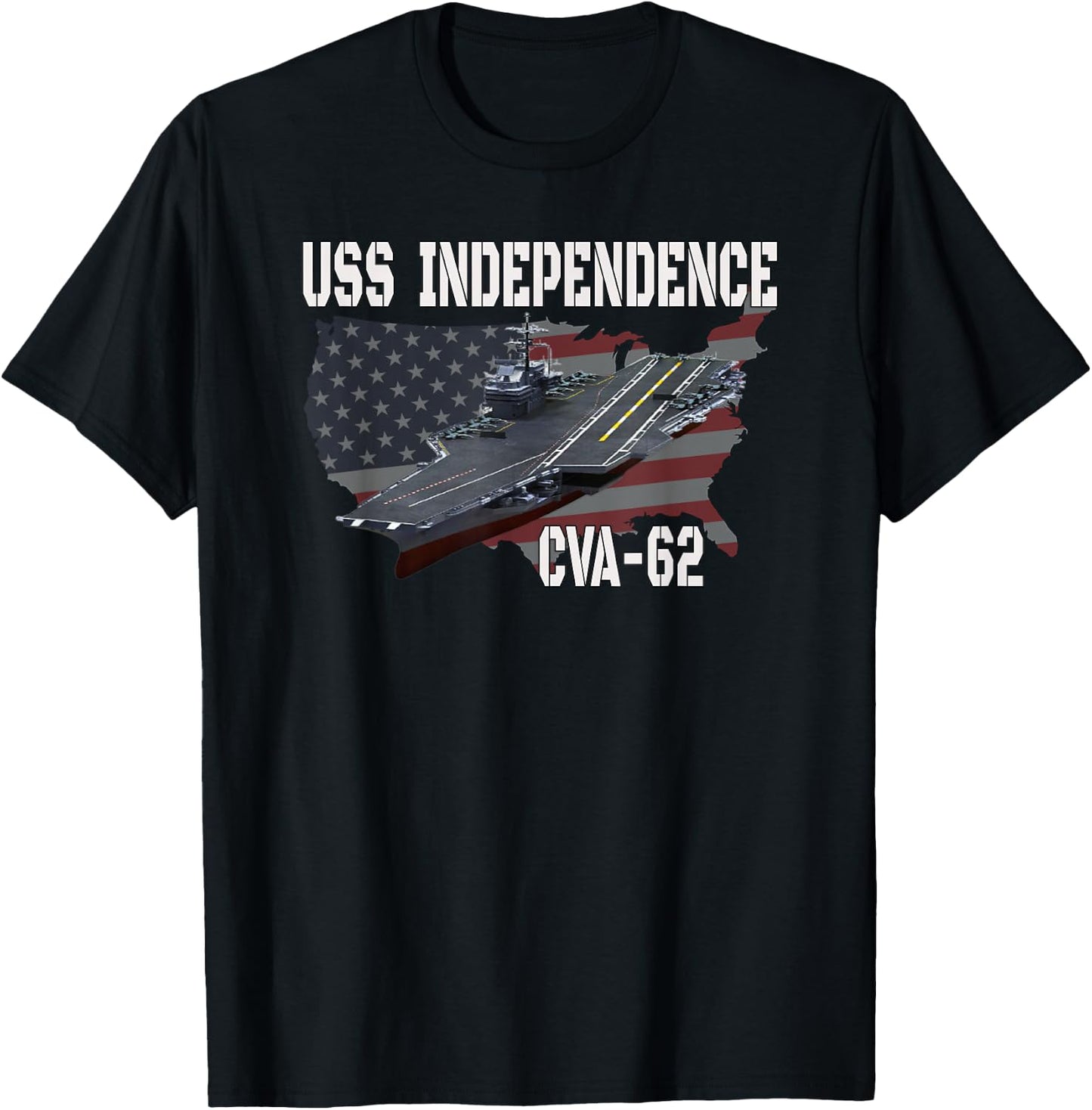USS Independence CVA-62 Aircraft Carrier Veterans Day T-Shirt - T-Shirt | Black