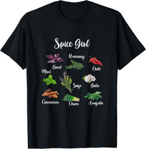 Spice Girl Funny Chef Cooking Lover Food Herb Chef Job Pride T-Shirt - T-Shirt | Black