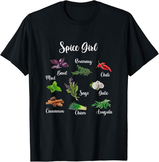 Spice Girl Funny Chef Cooking Lover Food Herb Chef Job Pride T-Shirt - T-Shirt | Black