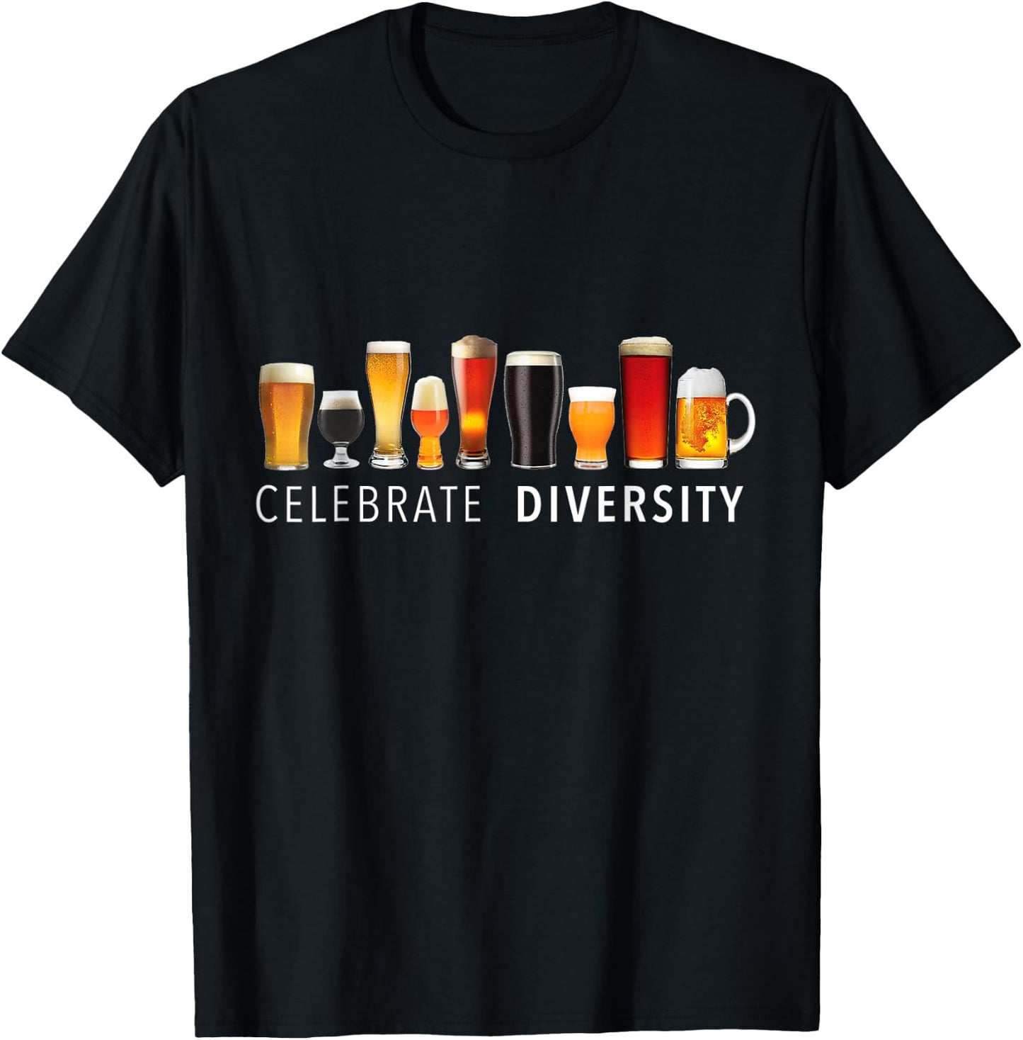 Celebrate Diversity Craft Beer Drinking T-Shirt - T-Shirt | Black