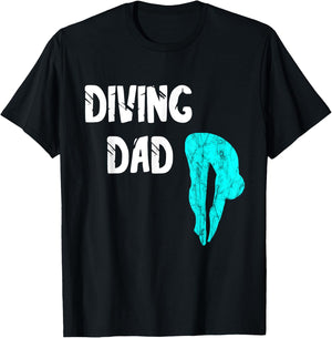 Diving Dad Springboard Swimming Platform Diver Papa Dive T-Shirt - T-Shirt | Black
