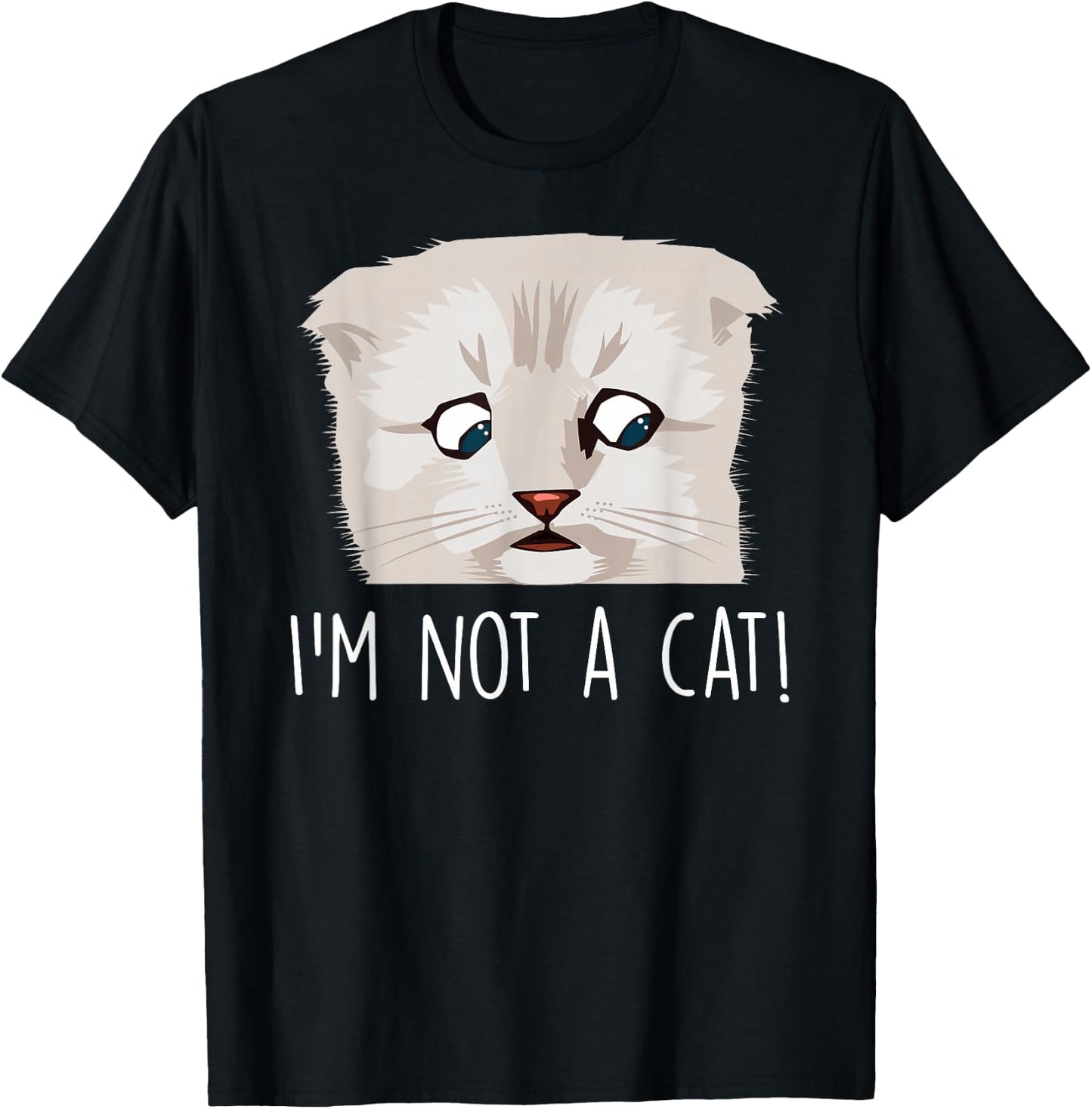 Funny I'm NOT a Cat I am not a Cat video call internet meme T-Shirt - T-Shirt | Black