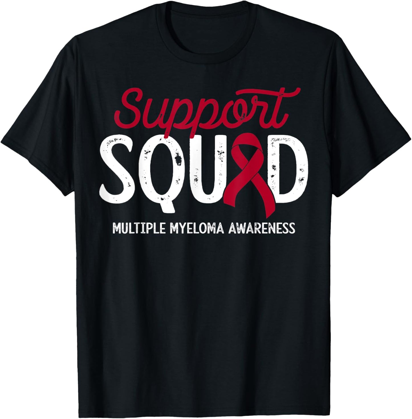 Multiple Myeloma Cancer Warrior Support Squad Survivor Crew T-Shirt - T-Shirt | Black