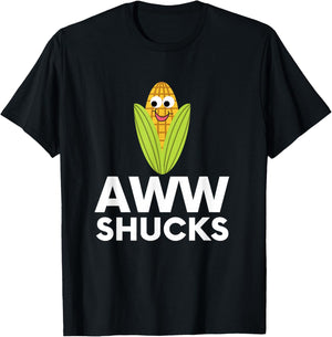 Aww Shucks Funny Corn Pun T-Shirt - T-Shirt | Black