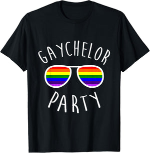 LGBT Pride Gay Bachelor Party Gaychelor Engagement T-Shirt - T-Shirt | Black