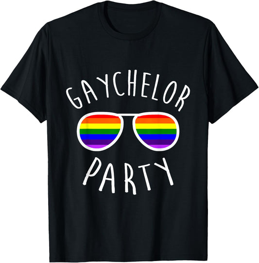 LGBT Pride Gay Bachelor Party Gaychelor Engagement T-Shirt - T-Shirt | Black