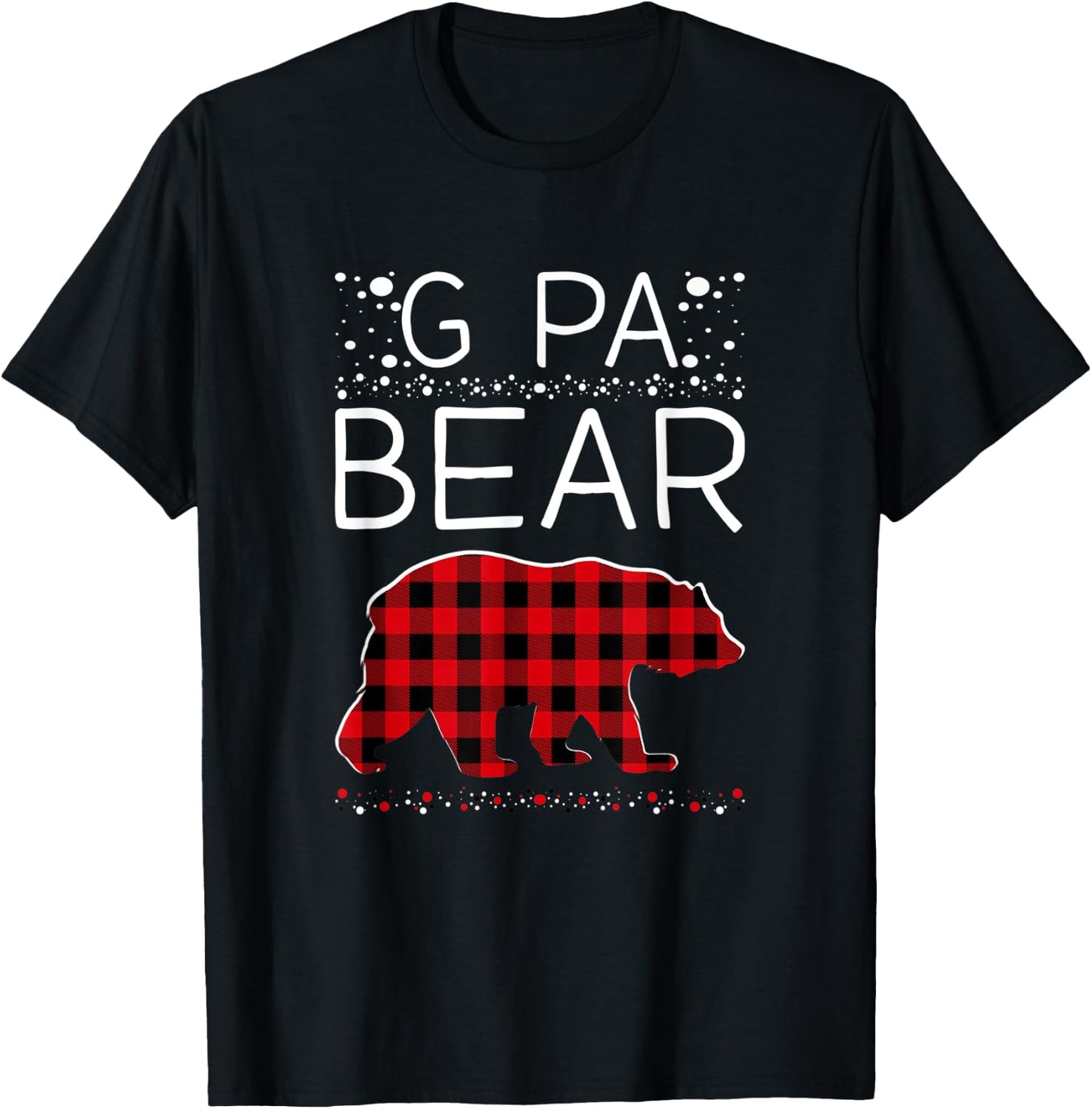 G Pa Bear Christmas Pajamas Matching Family Plaid Men T-Shirt - T-Shirt | Black