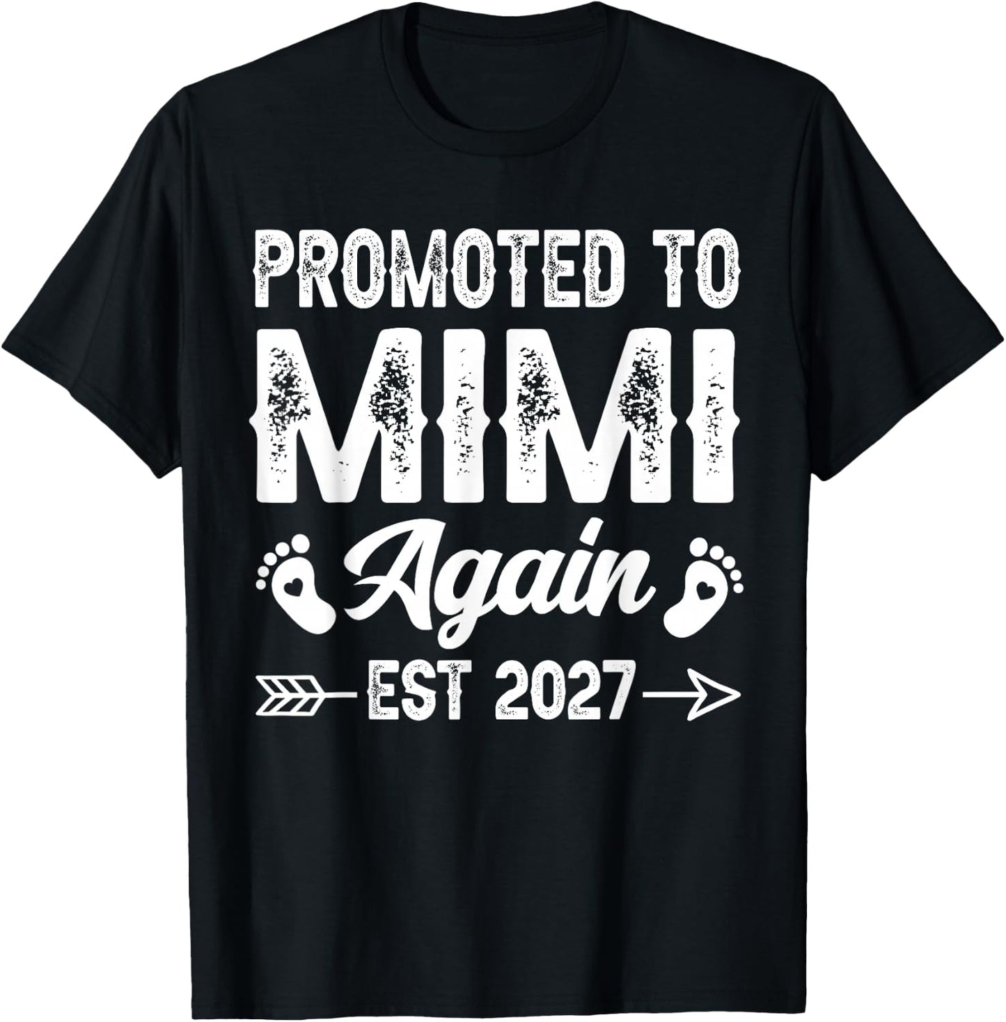 Promoted to Mimi Again Est 2027 Family T-Shirt - T-Shirt | Black