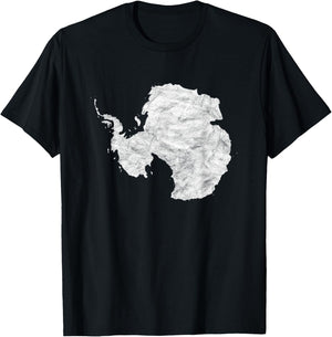 Antarctica Map Minimalist Distressed Vintage 80s South Pole T-Shirt - T-Shirt | Black