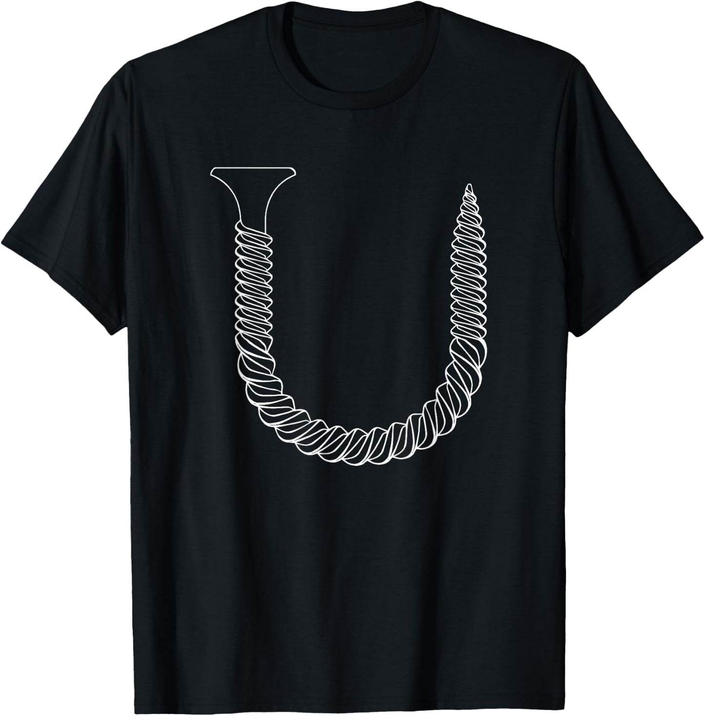 Screw Shaped U - Funny Tool Insult Shirt T-Shirt - T-Shirt | Black