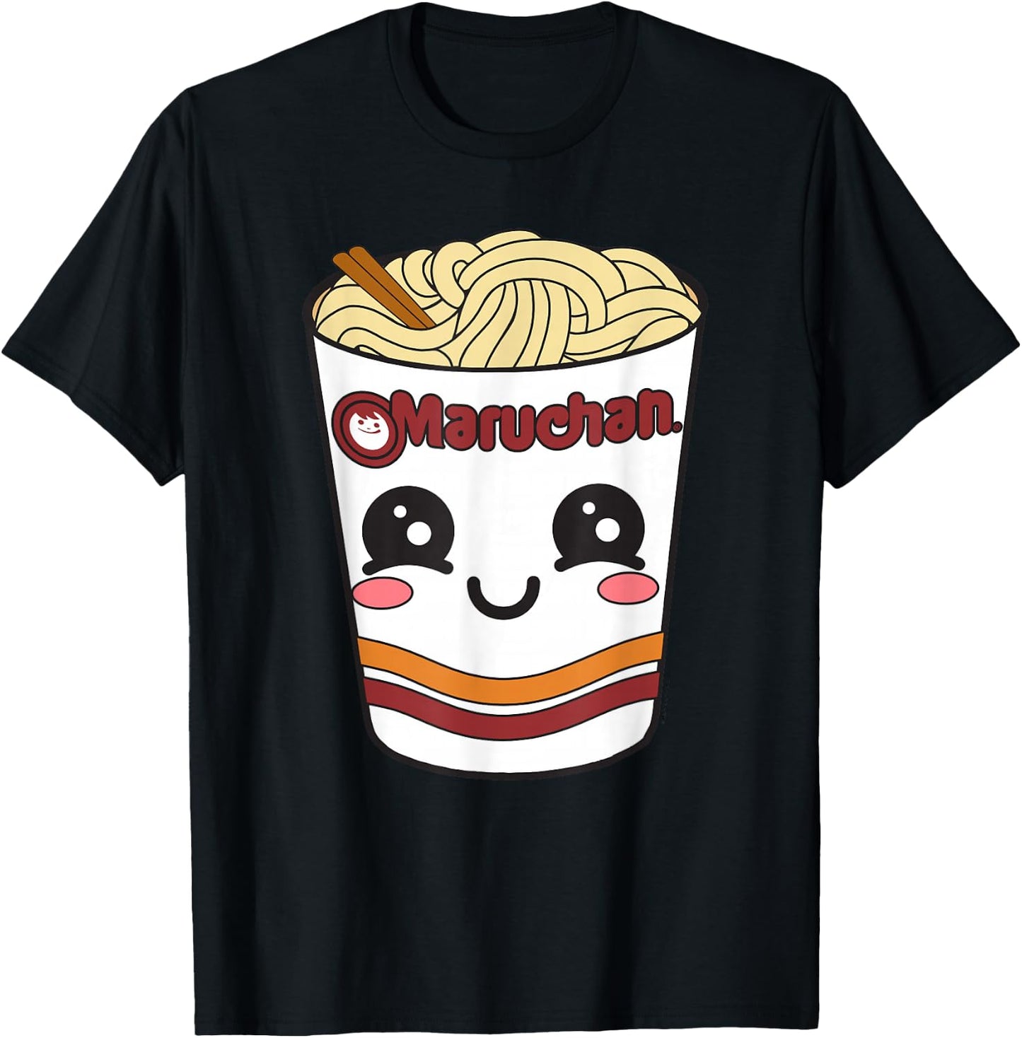 Maruchan Cute Ramen Noodle Cup Face Small T-Shirt - T-Shirt | Black