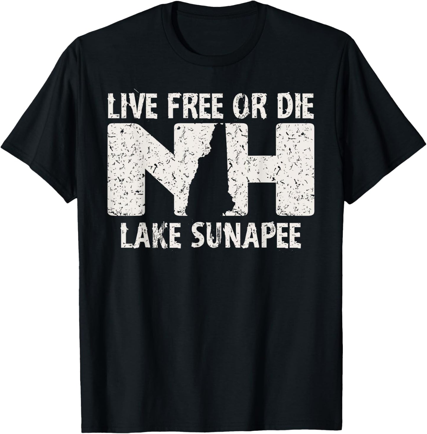 Lake Sunapee, NH Live Free or Die product T-Shirt - T-Shirt | Black