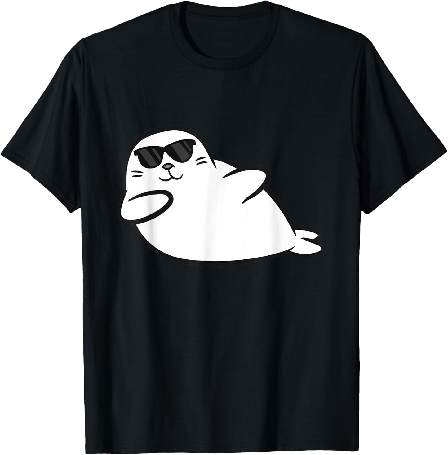 Dabbing Seal Dancing Seal Cute Seals T-Shirt - T-Shirt | Black