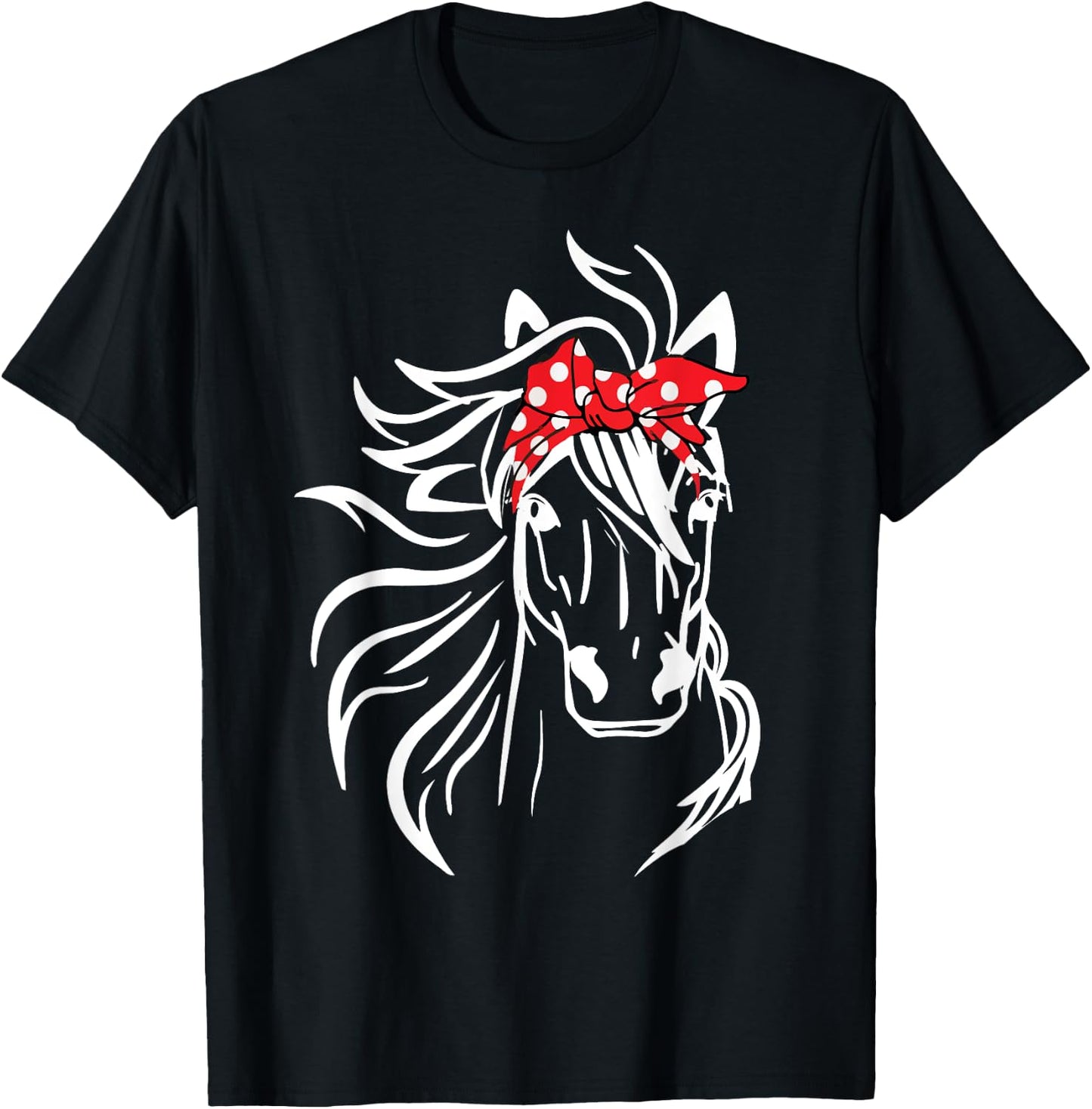 Horse Bandana Head Band for Horseback Riding Horse Lovers T-Shirt - T-Shirt | Black