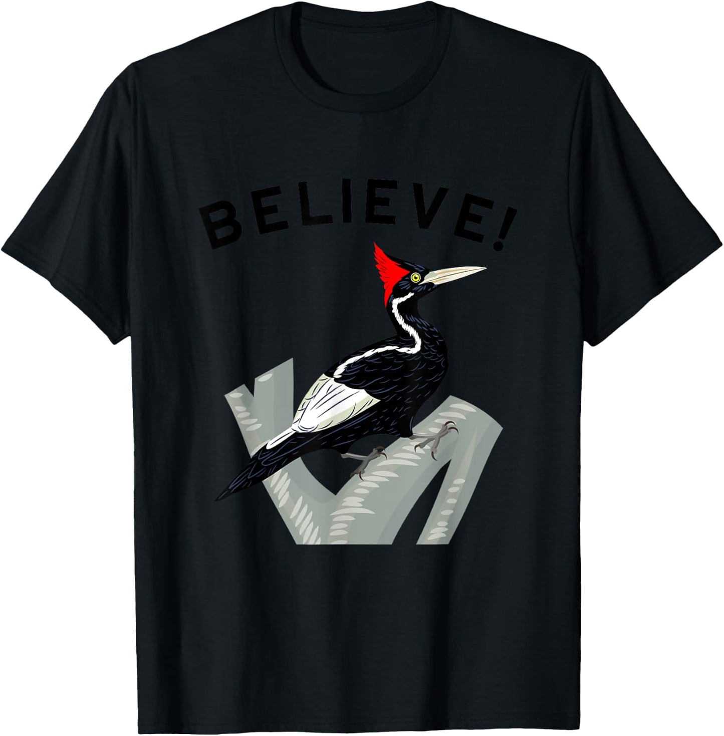 Birdwatching Gifts for Birders Endangered Ivory-Billed Woodpecker T-Shirt - T-Shirt | Black