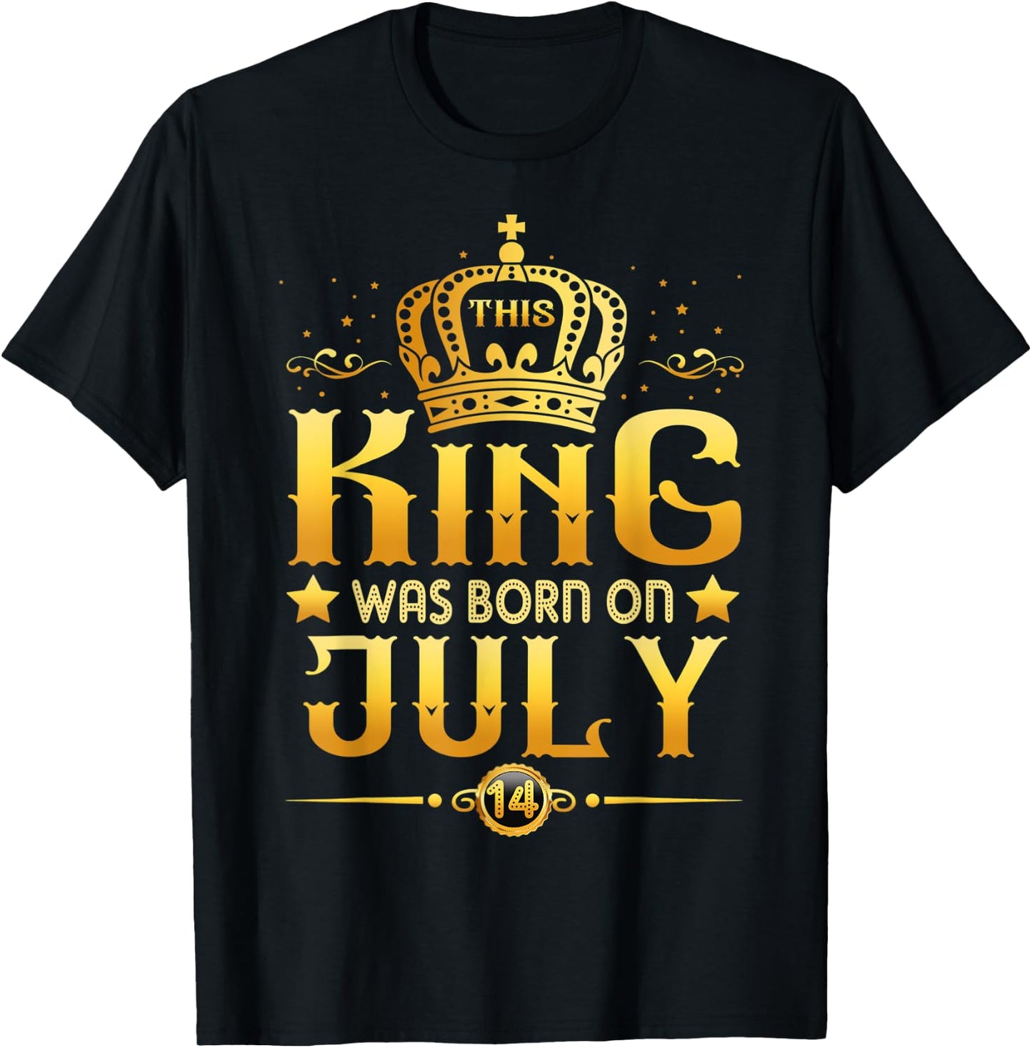 This King Was Born On July 14th Cancer Leo T-Shirt - T-Shirt | Black