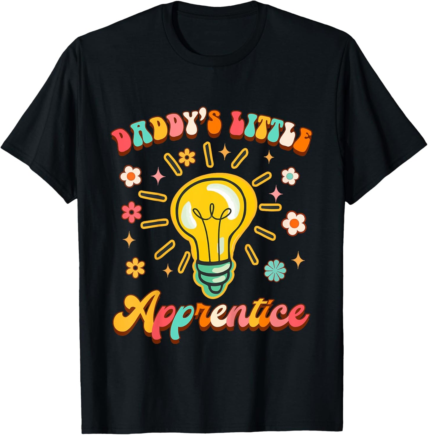 Kids Electrician Lineman Daddy & Me Daddy's Little Apprentice T-Shirt - T-Shirt | Black