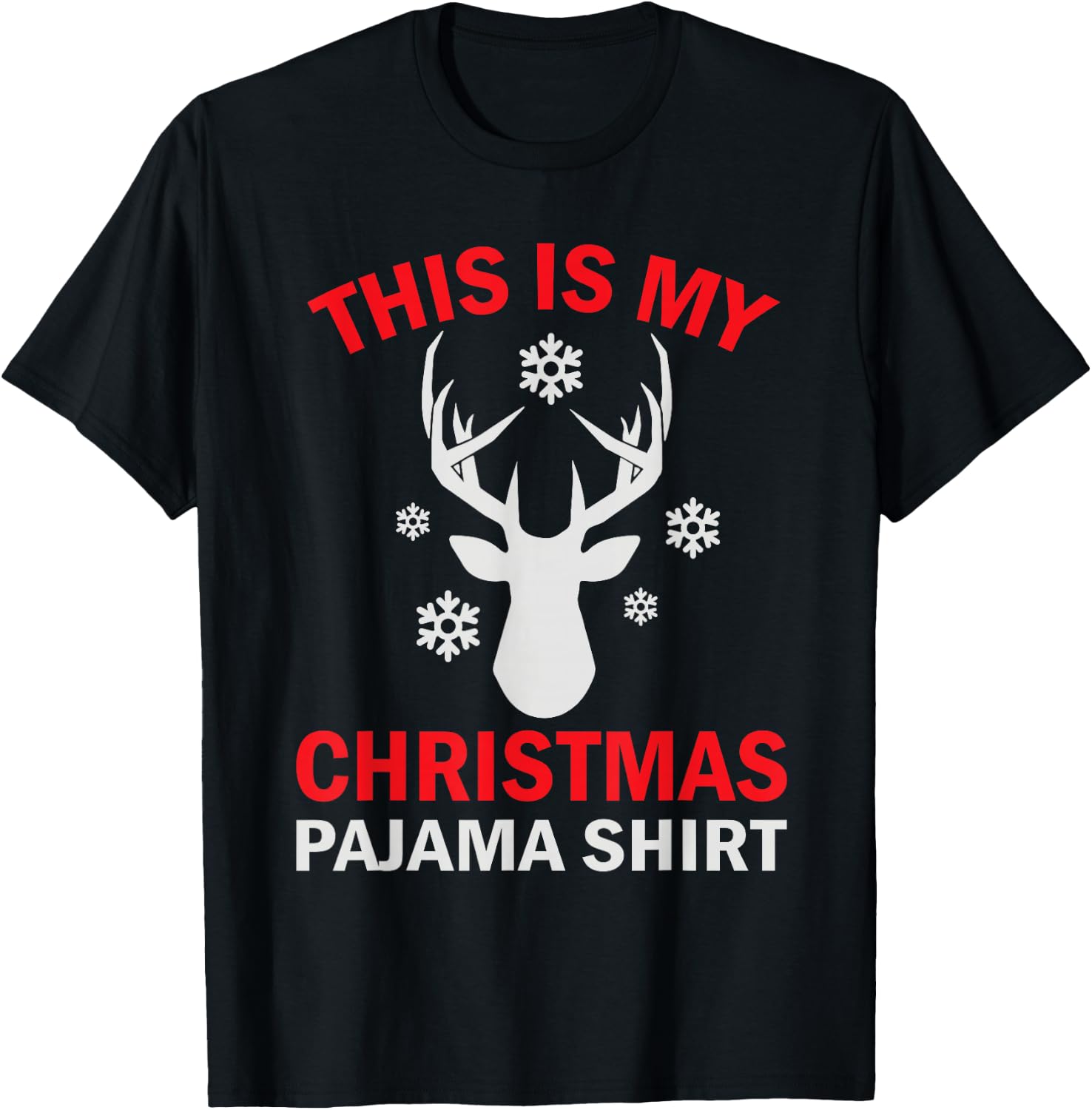 This Is My Christmas Pajama Deer Hunter T-Shirt - T-Shirt | Black