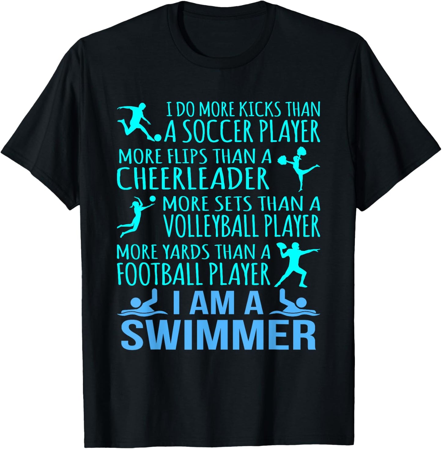 I Am A Swimmer Funny Swimming Swim Coach Men Women Graphic T-Shirt - T-Shirt | Black