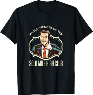 Solo mile high club member funny pilot shirt T-Shirt - T-Shirt | Black
