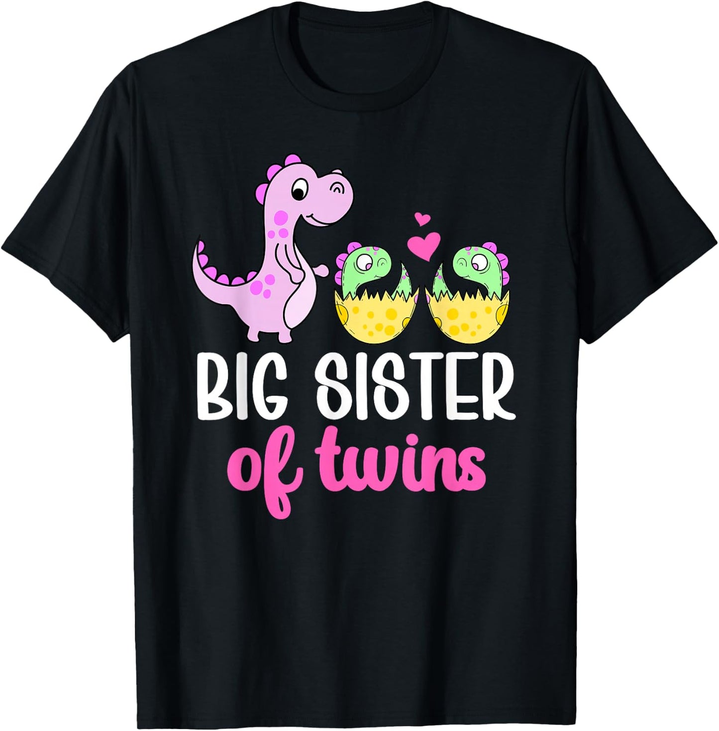Big Sister Of Twins Big Sister Big Twin Sister T-Shirt - T-Shirt | Black