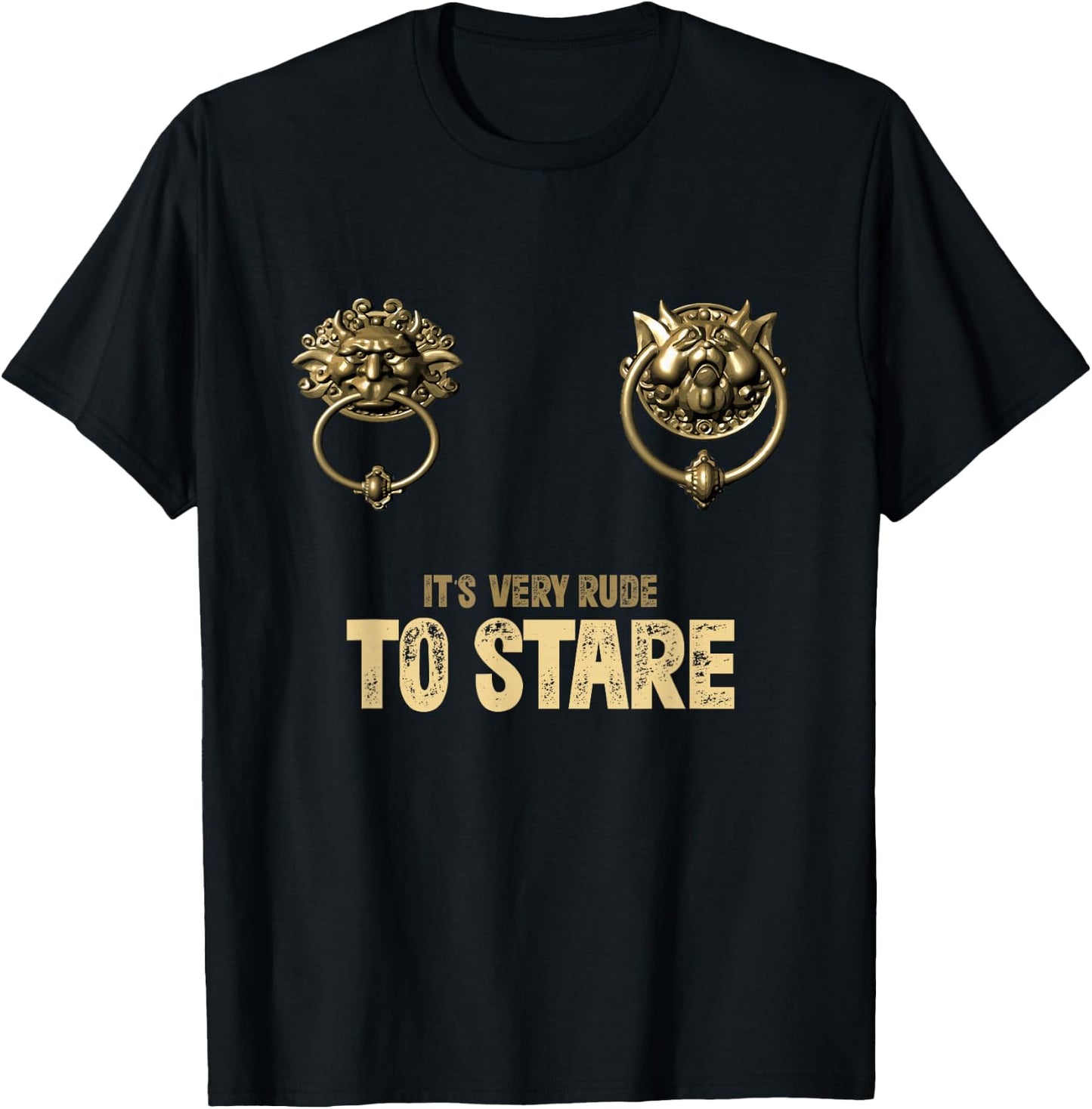 It's Very Rude to Stare Labyrinth Door Knocker T-Shirt - T-Shirt | Black