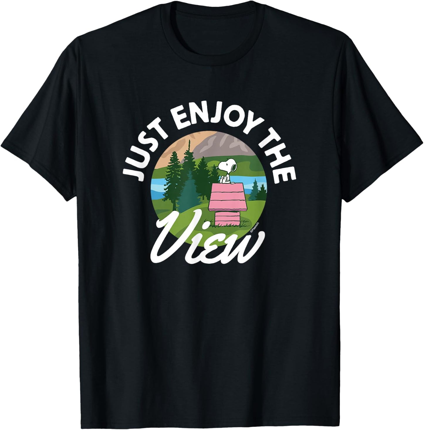 Peanuts - Snoopy Just Enjoy The View T-Shirt - T-Shirt | Black