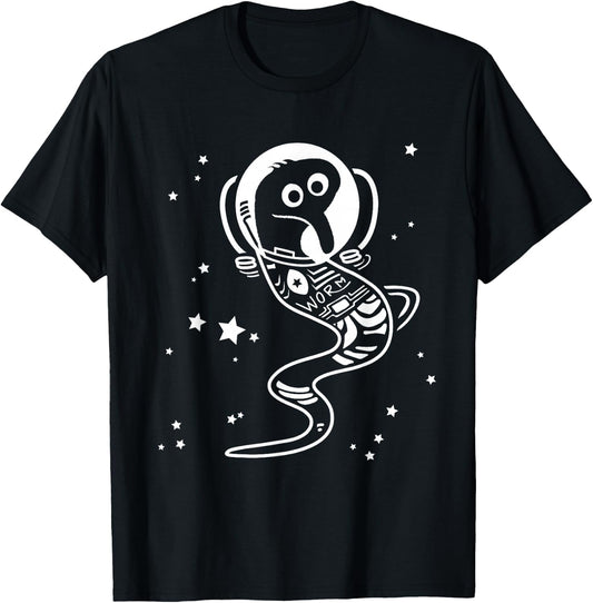 Worm on a String Meme Wormstronaut Retro Space Suit T-Shirt - T-Shirt | Black