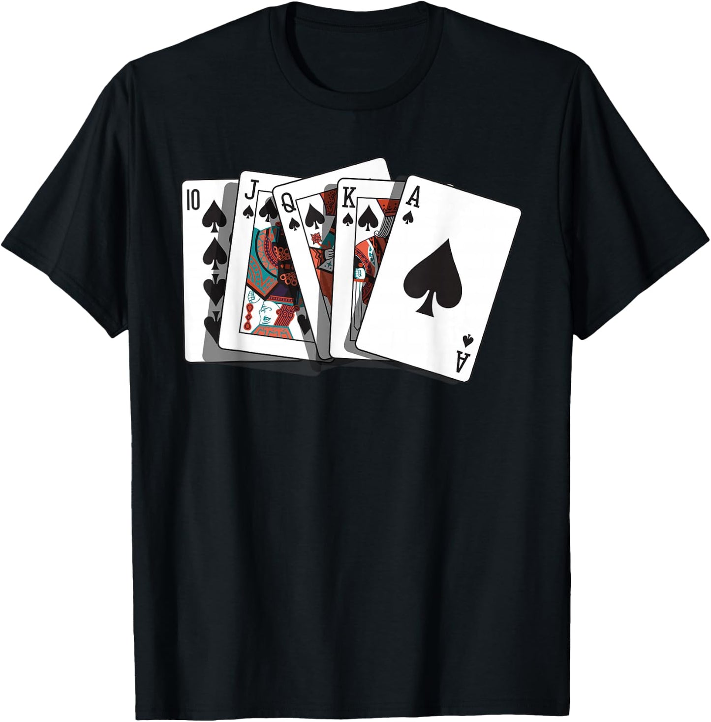 Poker Texas Hold'em - Gambling Casino Royal Flush Poker T-Shirt - T-Shirt | Black
