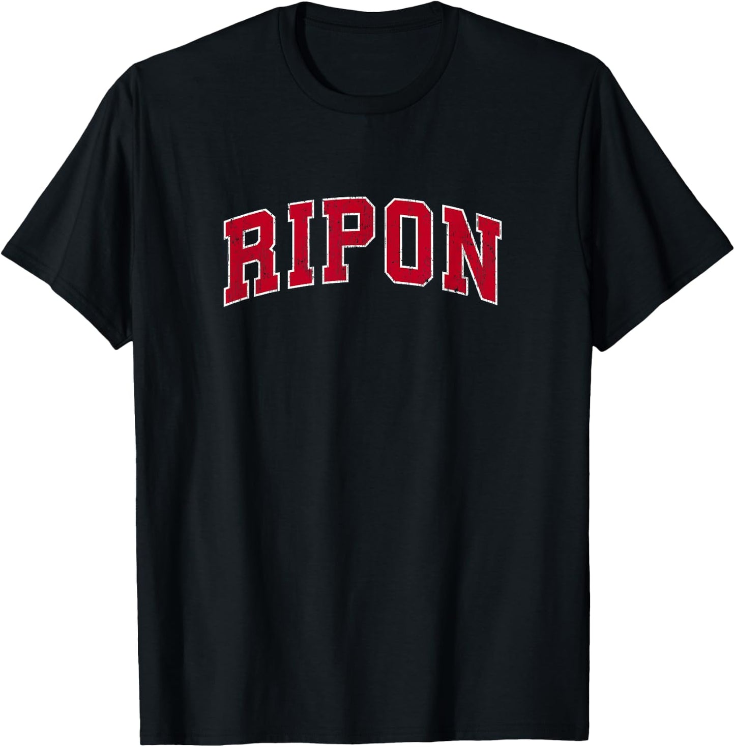 Ripon Wisconsin WI Vintage Sports Design Red Design T-Shirt - T-Shirt | Black