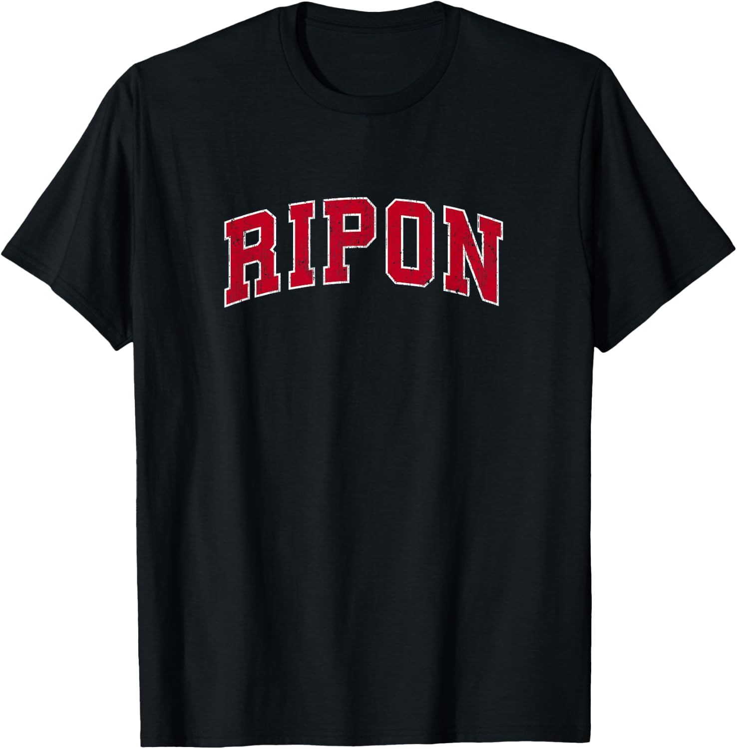 Ripon Wisconsin WI Vintage Sports Design Red Design T-Shirt - T-Shirt | Black
