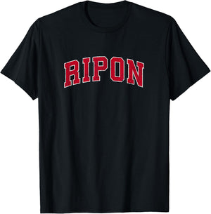 Ripon Wisconsin WI Vintage Sports Design Red Design T-Shirt - T-Shirt | Black