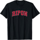 Ripon Wisconsin WI Vintage Sports Design Red Design T-Shirt - T-Shirt | Black