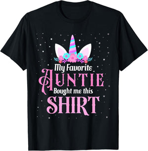 Unicorn Niece Birthday My Favorite Auntie Bought Me This T-Shirt - T-Shirt | Black