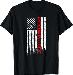 US Citizenship American by Choice Flag USA T-Shirt - T-Shirt | Black