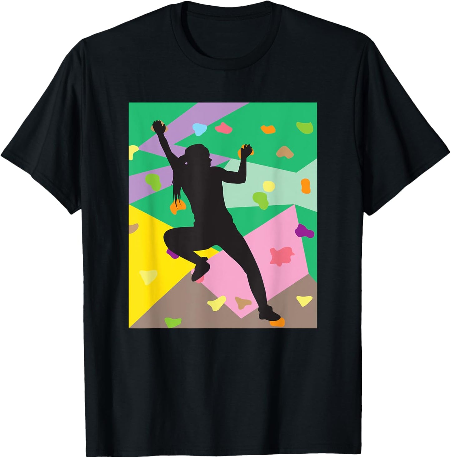 Alpinism Wall Climbing Rock Climbers Gift Women Kids Girls T-Shirt - T-Shirt | Black