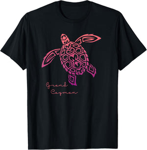 Retro Grand Cayman Islands Sea Turtle Souvenir Vacation T-Shirt - T-Shirt | Black