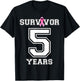 5 Years Breast Cancer Survivor Gifts Pink Ribbon T-Shirt - T-Shirt | Black