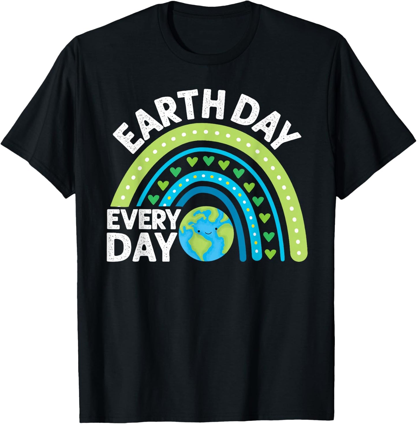 Earth Day 2026 Every Day Earth Day Girls Rainbow T-Shirt - T-Shirt | Black